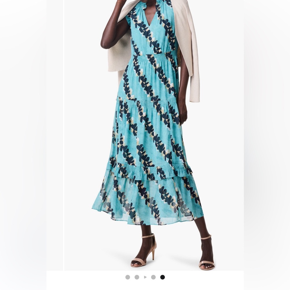 NIC+ZOE Aqua Floral Halter Maxi Dress